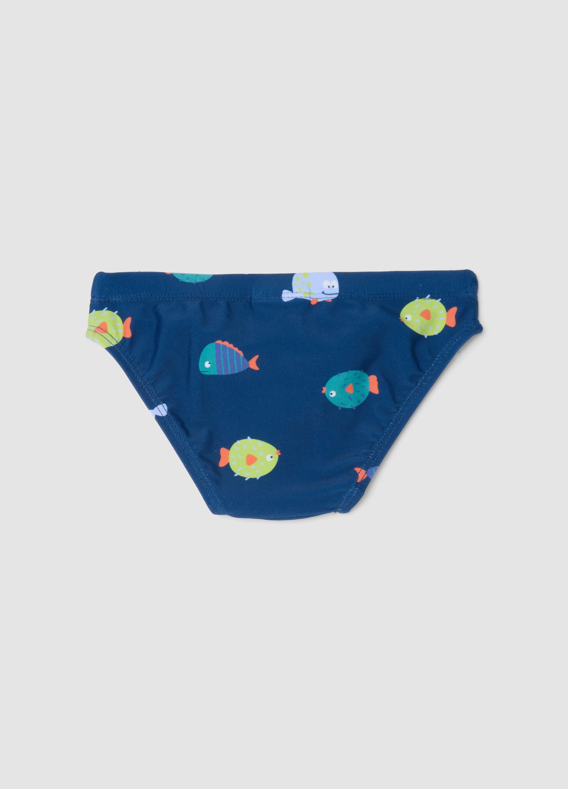 Blue stretch swim briefs