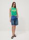 Green stretch cotton tank top with 'Brasil' slogan, regular fit_1
