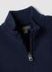 Blue organic cotton sweatshirt with stand-up collar for boys_2