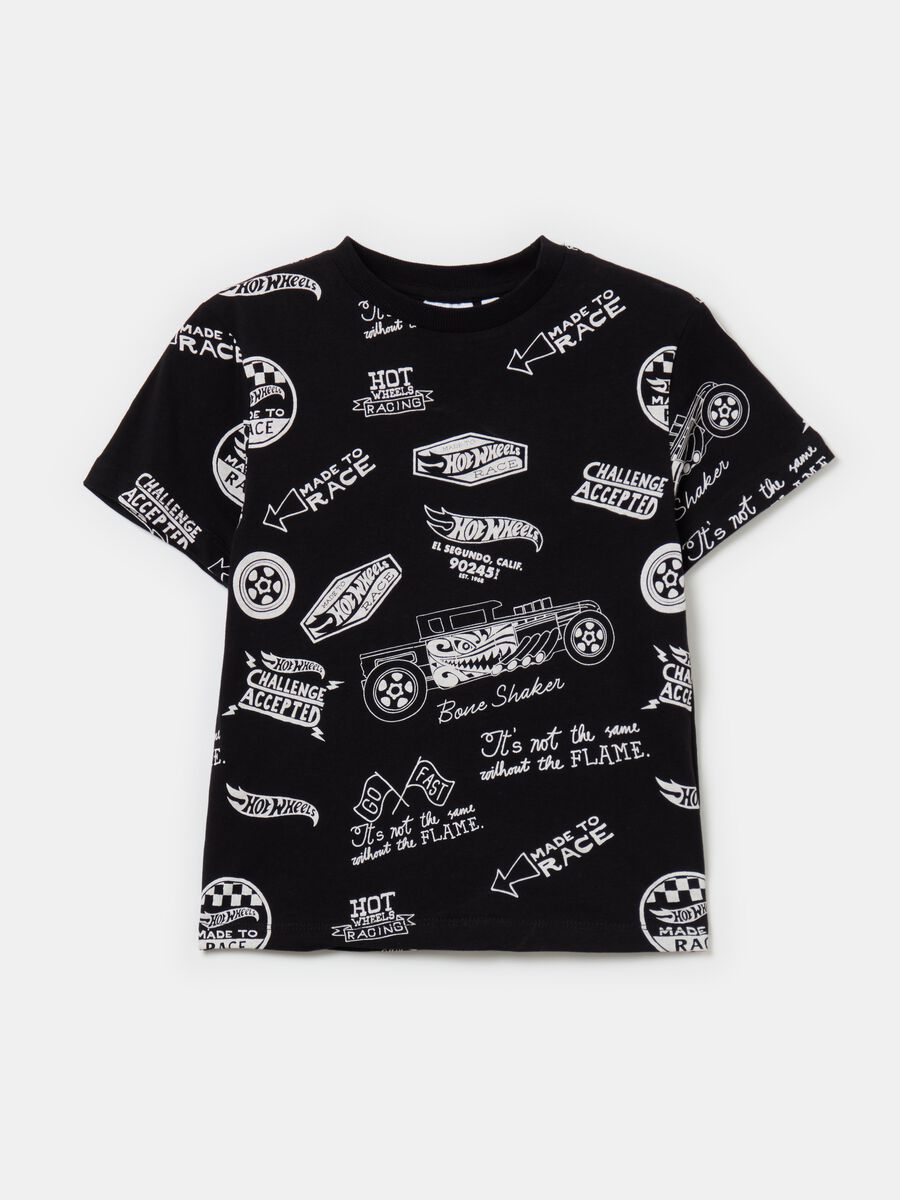 Cotton T-shirt with Hot Wheels print_0