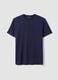 Blue pure cotton crew-neck T-shirt, regular fit_4