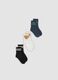 Three-pack of multicolour short socks in stretch organic cotton for boys_0