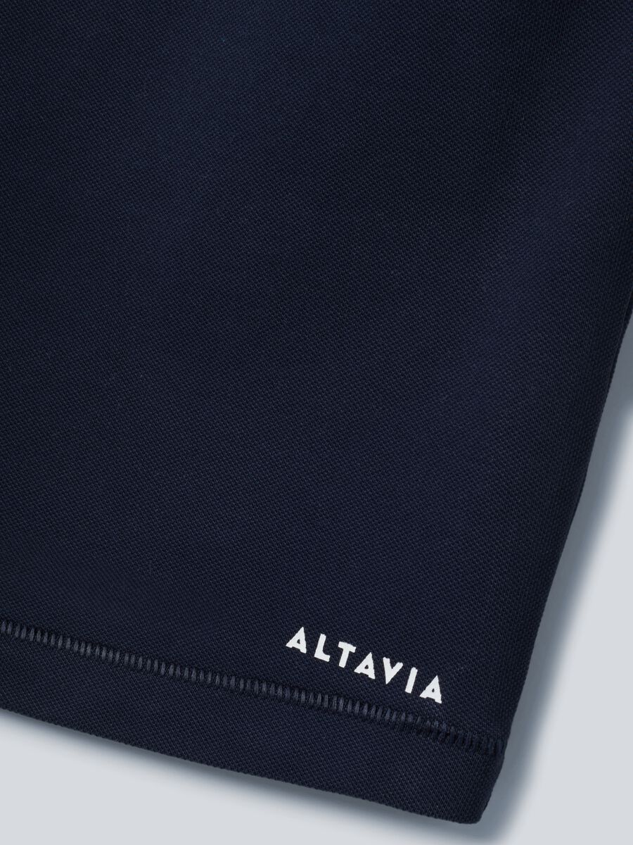 Blaue &auml;rmellose ALTAVIA COURT Poloshirt aus Stretch-Baumwolle mit klassischem Kragen_6