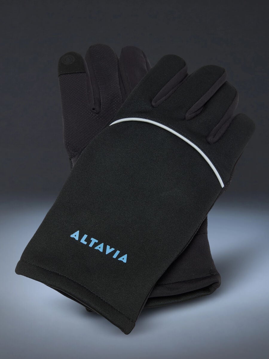 Schwarze Outdoor-Handschuhe mit reflektierenden Eins&auml;tzen ALTAVIA WITH DEBORAH COMPAGNONI_2
