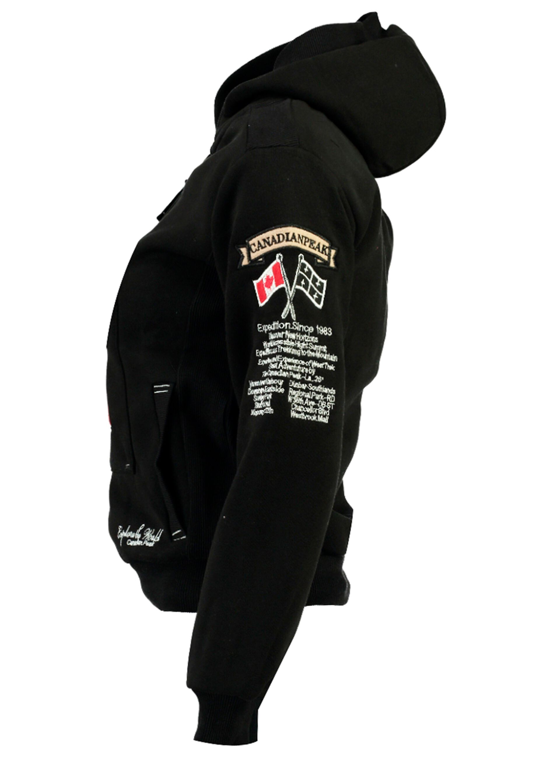 Top with hood and Canadian Peak patch