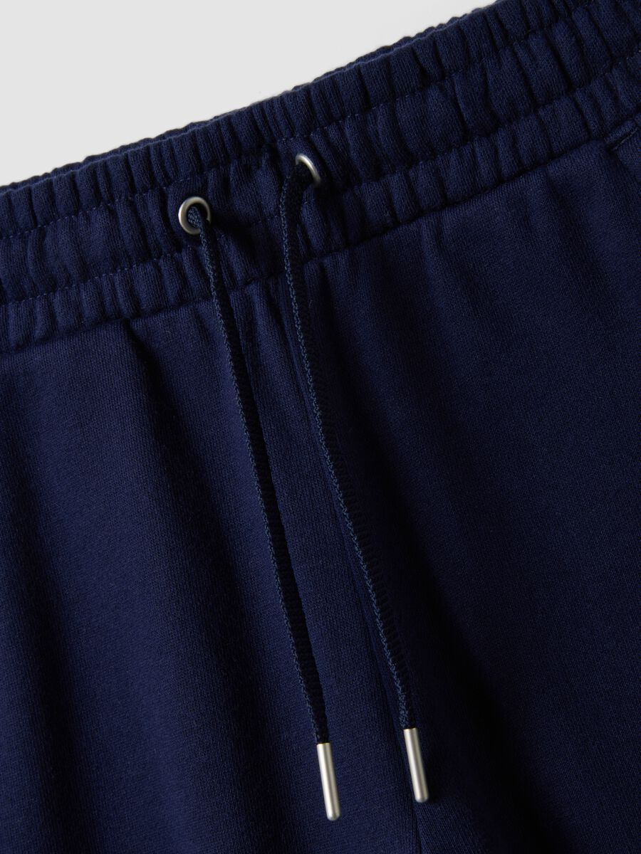 Blue organic cotton joggers, regular fit, for girls_5