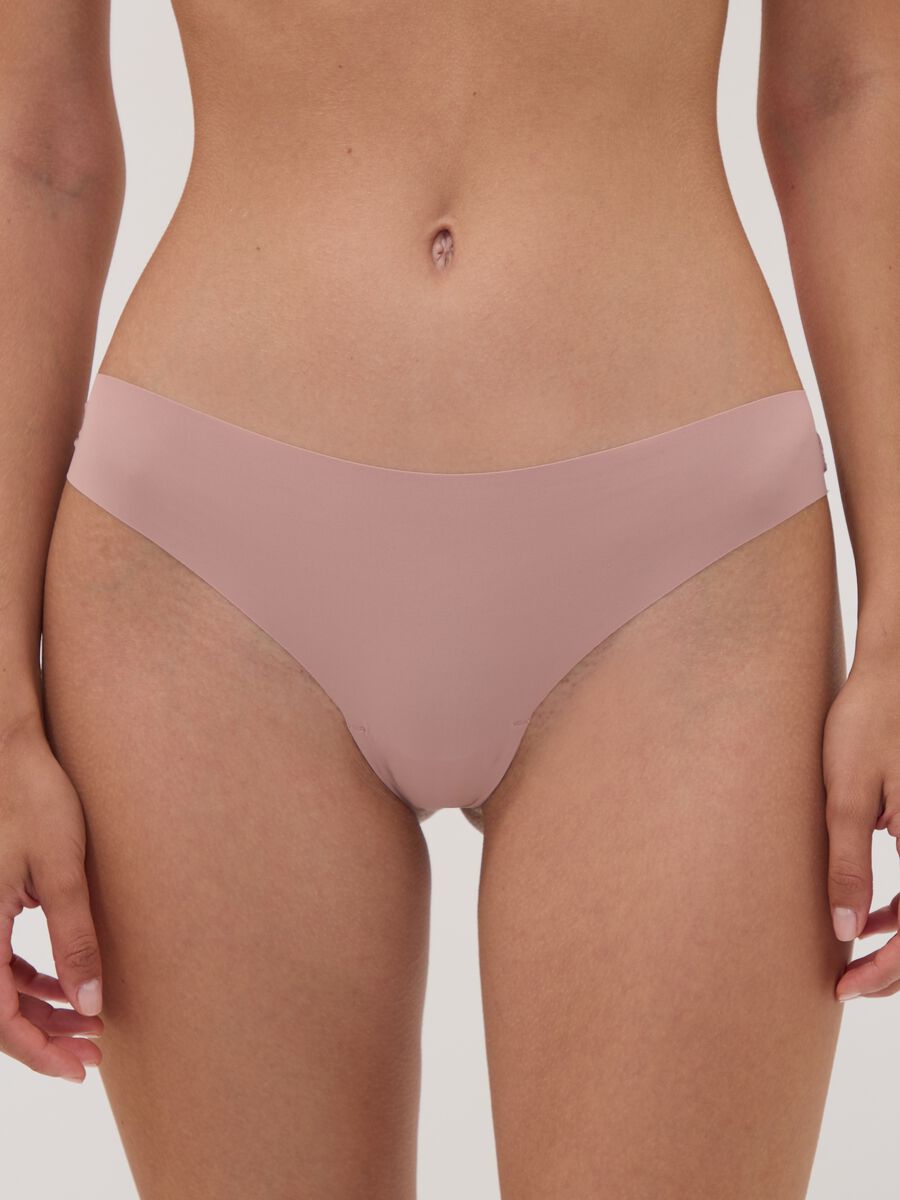 Rosa Brazilian-Slip aus elastischer Mikrofaser mit Spitze_1