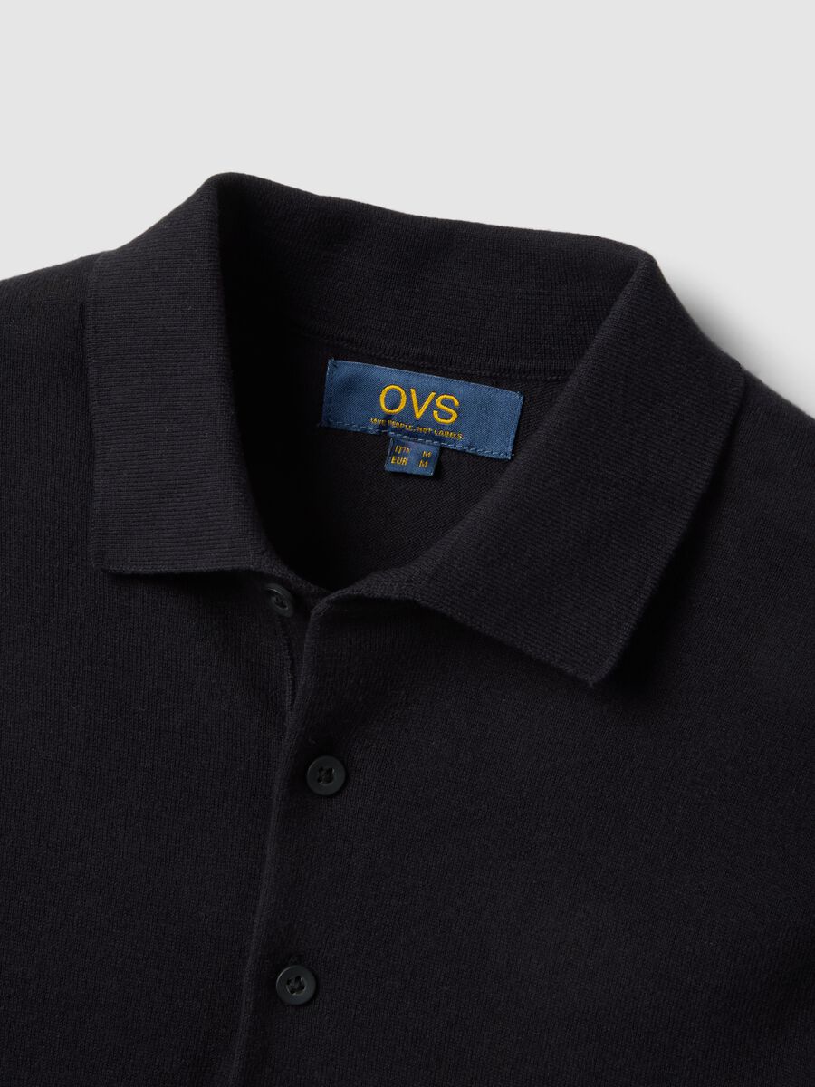 Black pure cotton polo shirt regular fit_5