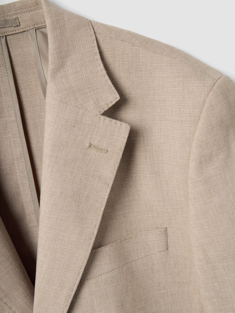 Slim Fit Beige Blazer_6