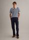 Blue and White Striped Pure Cotton Polo Shirt_2