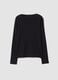 Black crew-neck pure cotton T-shirt with rhinestones, regular fit_2