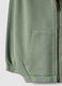 Green cotton blend kids' regular fit sweatshirt with zip and large pockets_2