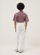 White Stretch Cotton Culotte Trousers for Girls_1