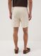 Beige chino Bermuda shorts in pure cotton with elasticated waist_2