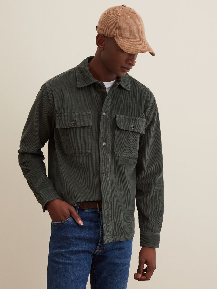 Corduroy shacket with pockets_0