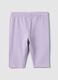 Girls' purple stretch cotton leggings with skinny fit_0