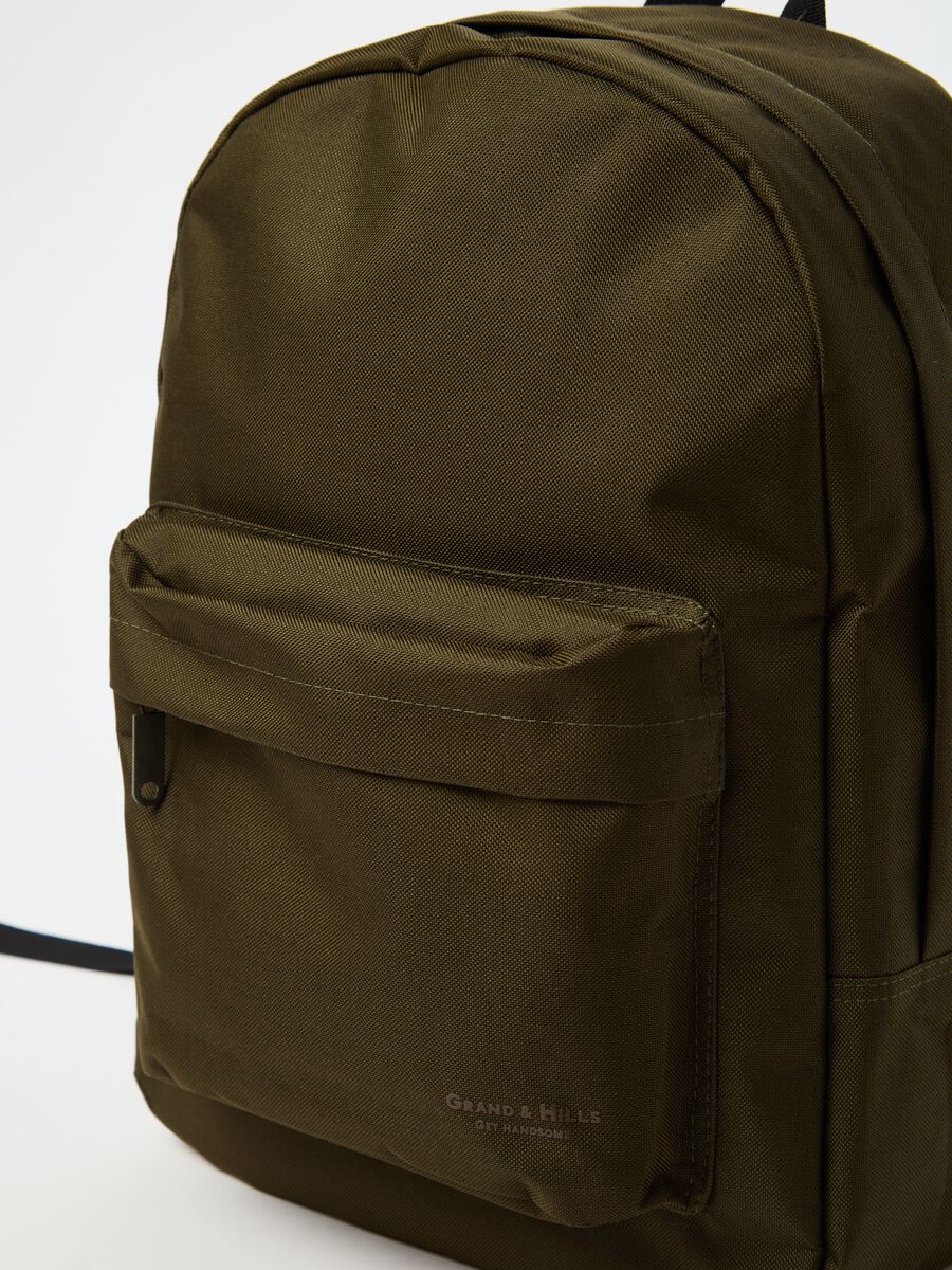 Backpack with external pocket and logo print_2