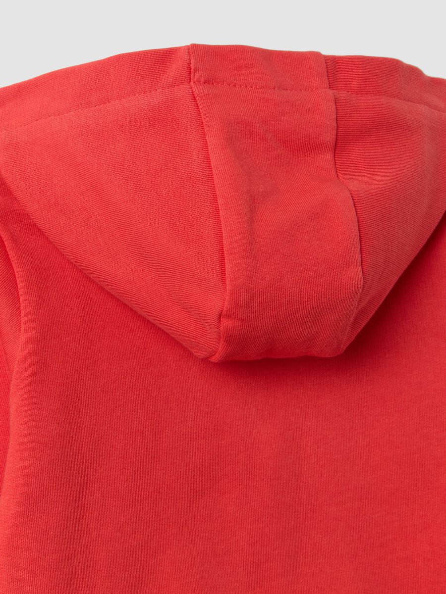 Sudadera roja con capucha de algod&oacute;n org&aacute;nico puro, corte regular, para ni&ntilde;o_3