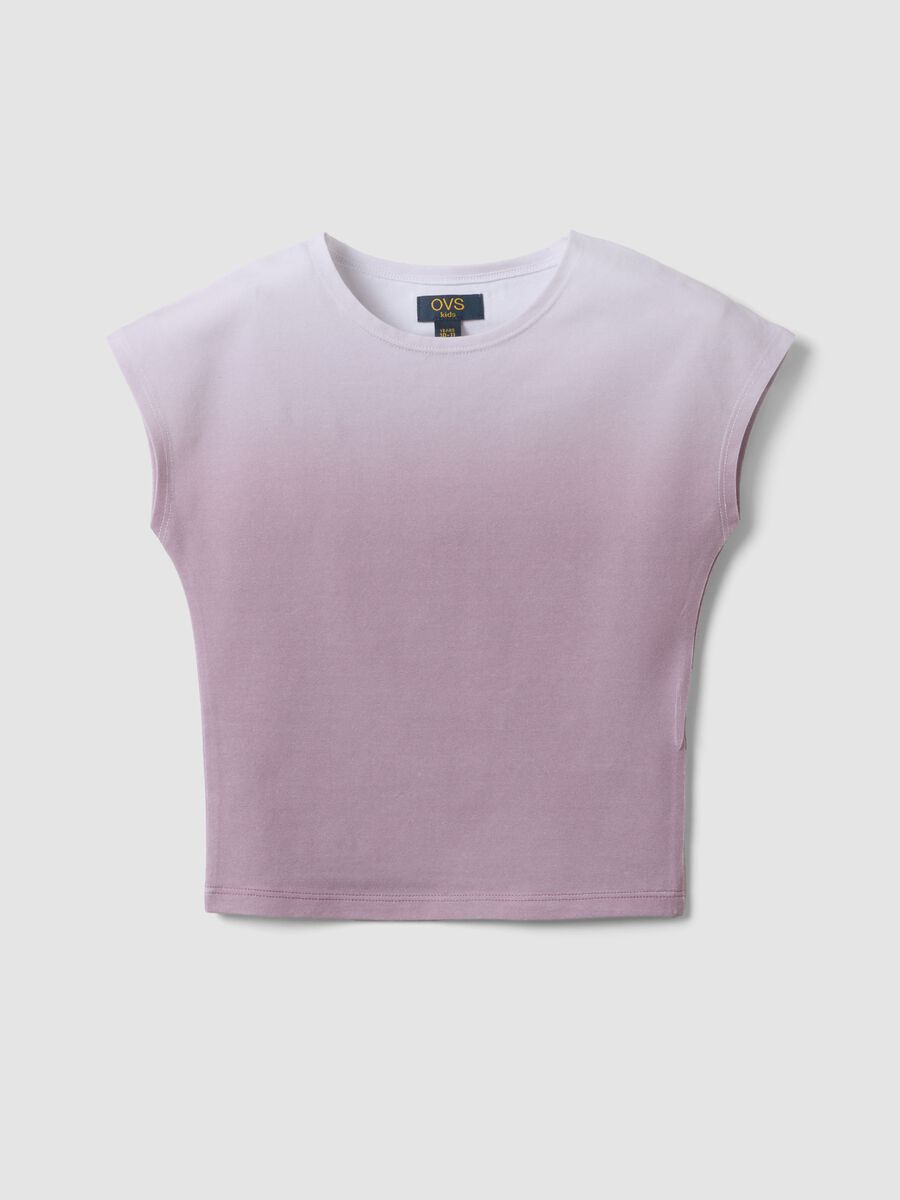 Girls&rsquo; pink ombr&eacute; stretch-cotton short-sleeve slim-fit T-shirt_0