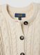 Beige cotton-blend crew-neck cardigan_1