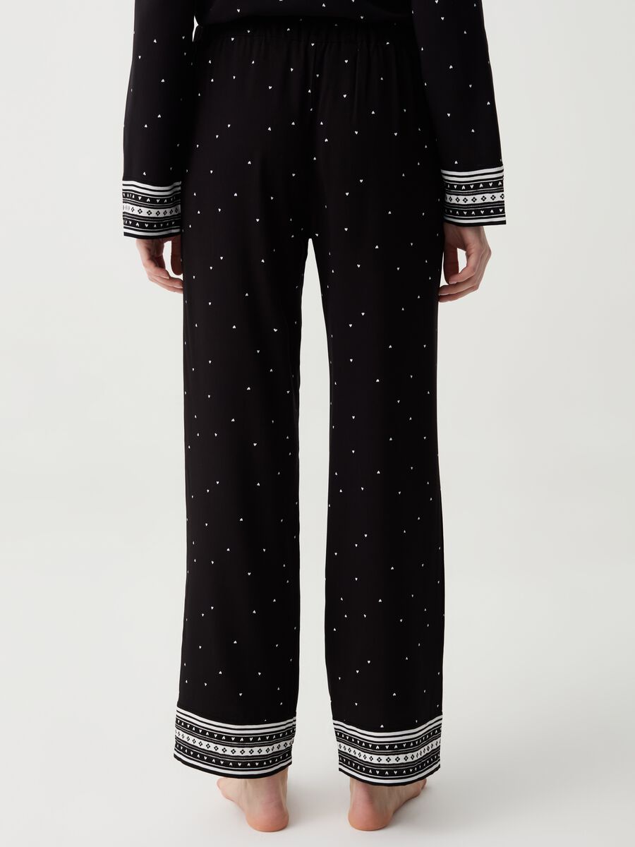 Pyjama trousers with small hearts print_2