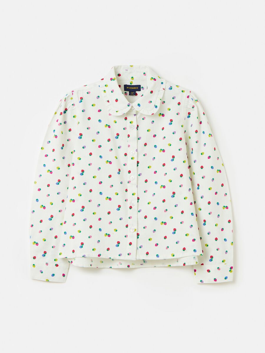 Cotton shirt with strawberries print_0