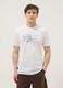 Wei&szlig;es T-Shirt aus reiner Baumwolle mit Print, Regular Fit_0