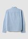 Camisa azul cropped em algod&atilde;o puro &agrave;s riscas, corte oversize_6