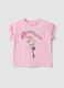 Pink pure cotton T-shirt with fringed sleeves and Toy Story print_0