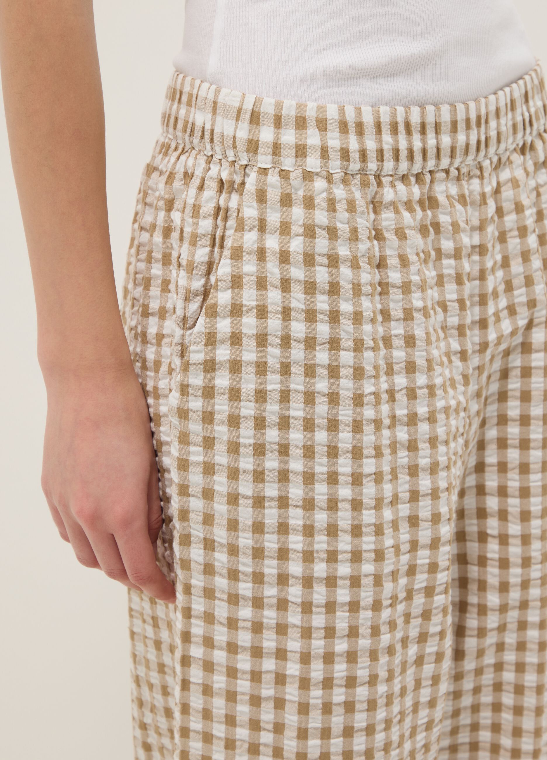 Multicolour check pure cotton pyjama trousers regular fit