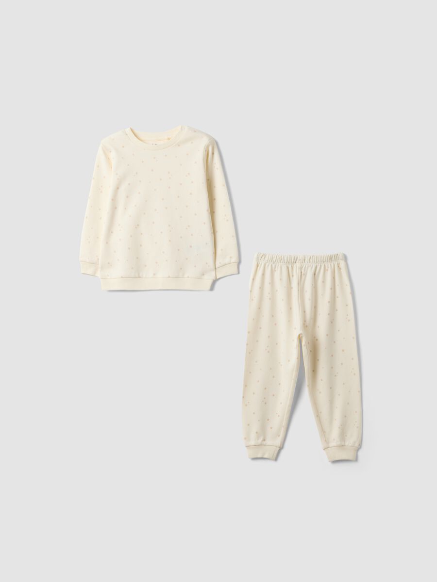 Pyjama blanc en coton bio avec col rond pour b&eacute;b&eacute;_0