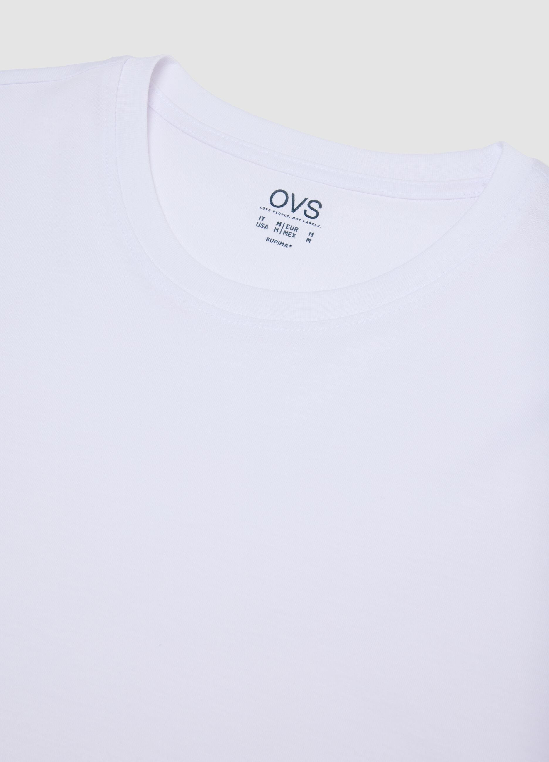 White Supima cotton crew-neck T-shirt, regular fit