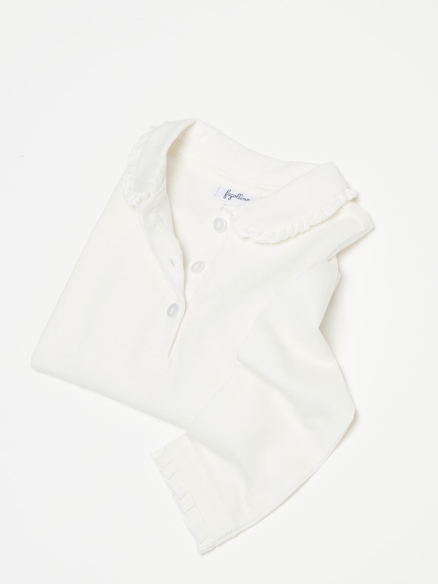 Piquet polo shirt with frills_2