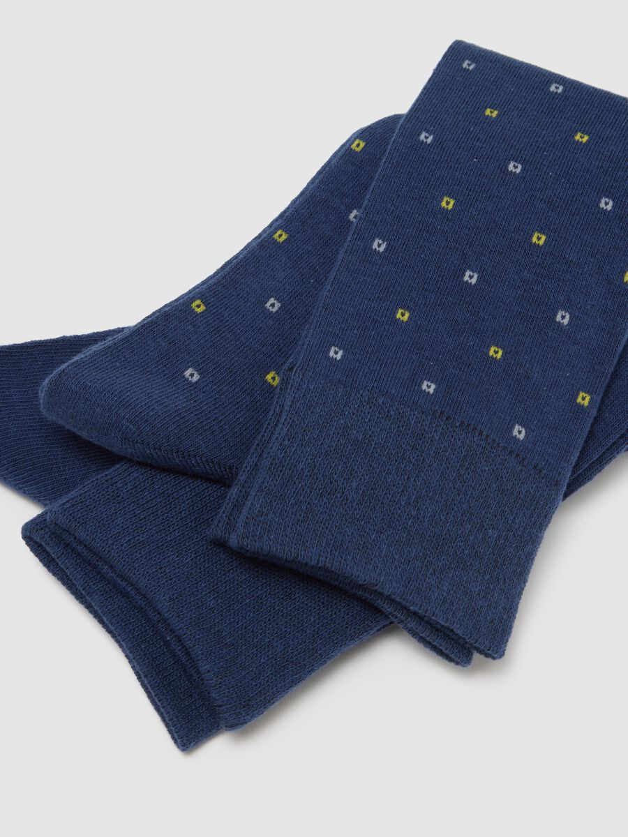 Multicolour stretch cotton long socks tripack_1