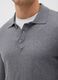 Grey long-sleeved polo in cotton and silk blend regular fit_3