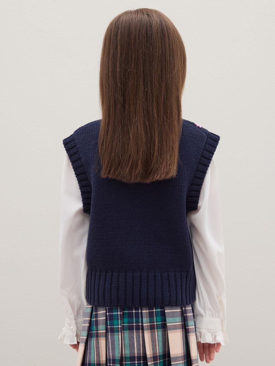 Blue Waistcoat with Floral Pattern_2