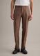 Brown pure linen slim-fit trousers_1