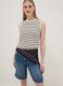 Regular-fit striped cotton-blend gilet in black and white_3