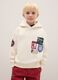 White oversized cotton blend children's hoodie_0