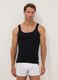 Pure black cotton tank top regular fit_0