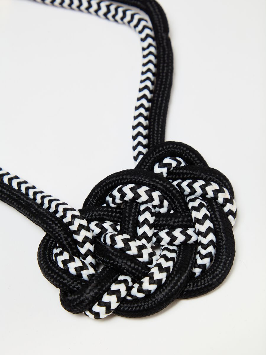Braided necklace in striped cord_1