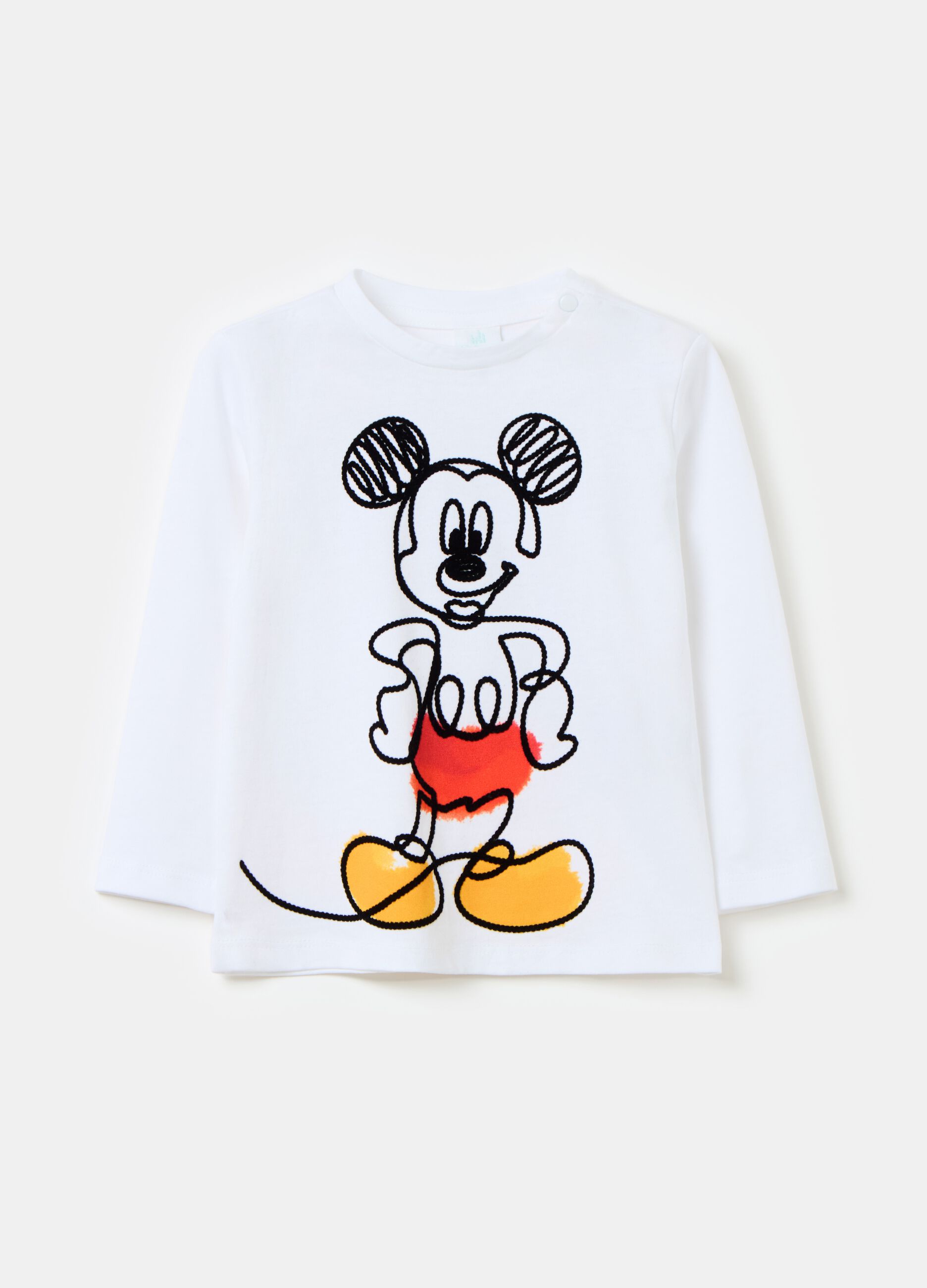 T-shirt with Mickey Mouse print and long sleeves