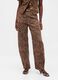 Brown Leopard Print Cotton Trousers_1