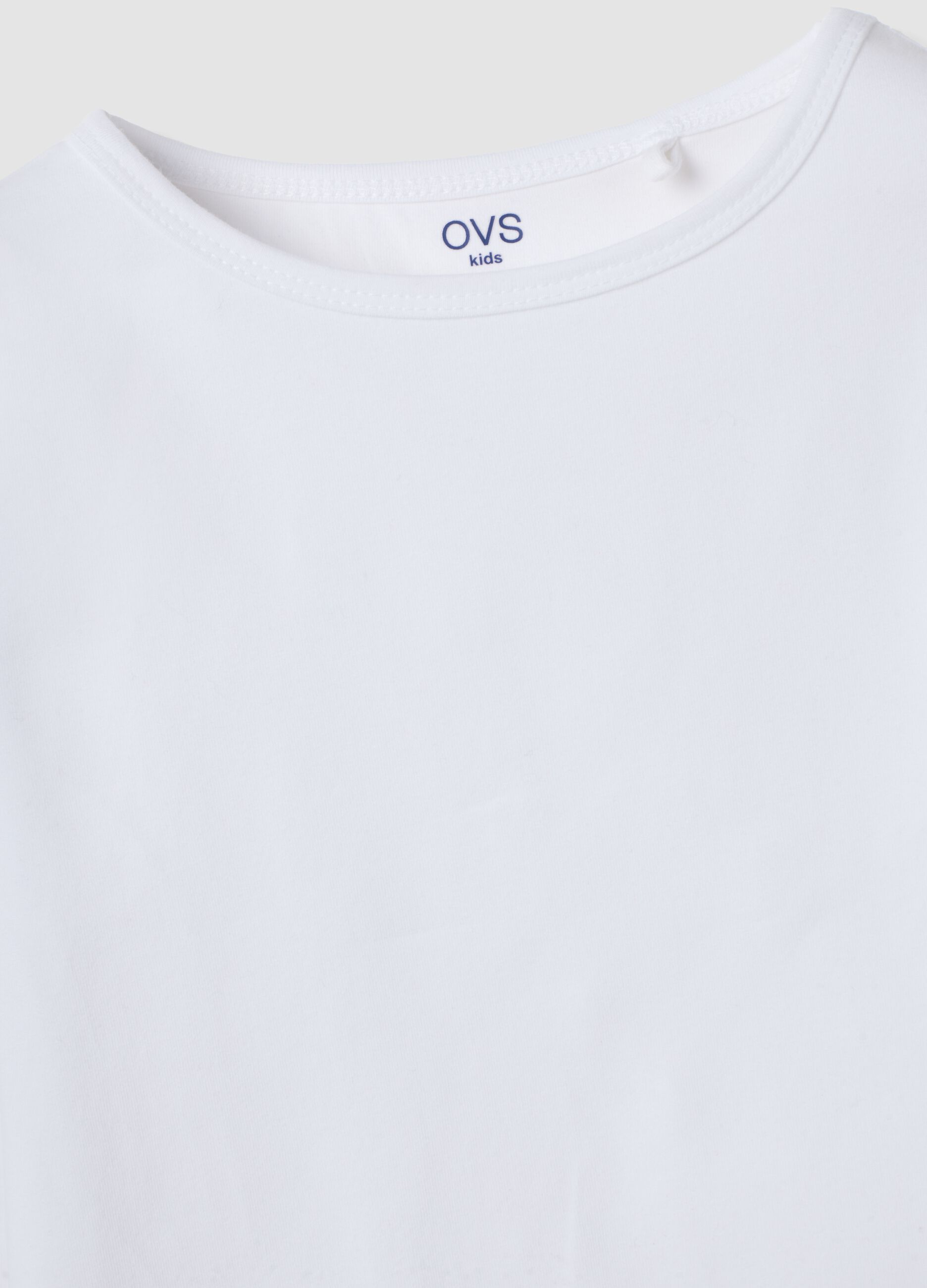 Wei&szlig;es Slim-Fit-Langarmshirt aus elastischem Bio-Baumwolljersey