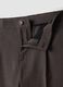 Brown slim-fit stretch viscose trousers_1