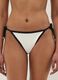 Schwarz-weisser Bikini-Slip aus Stretchmaterial mit seitlichen B&auml;ndern_1