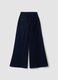 Jeans blu wide leg in cotone elasticizzato_6