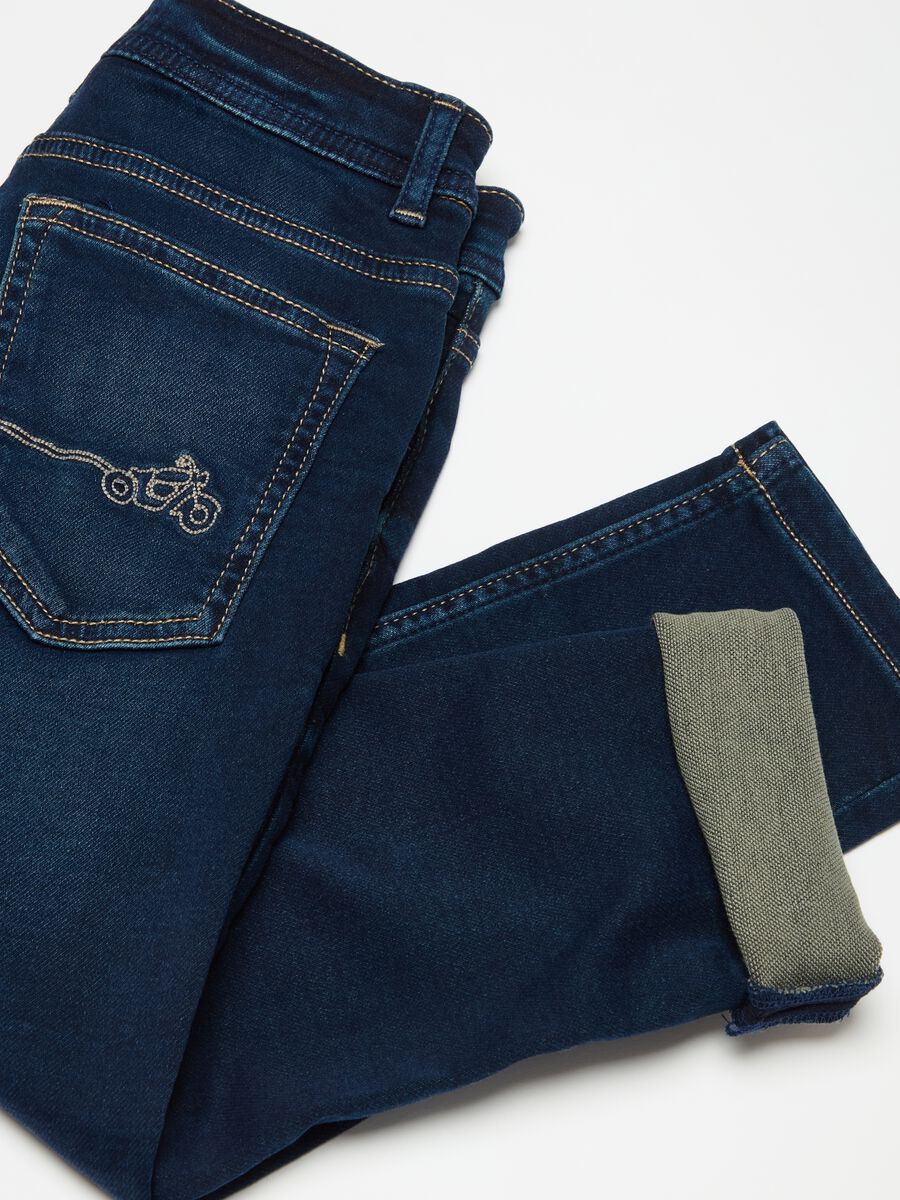 Jeans regular fit patch e ricamo motorcycle_2
