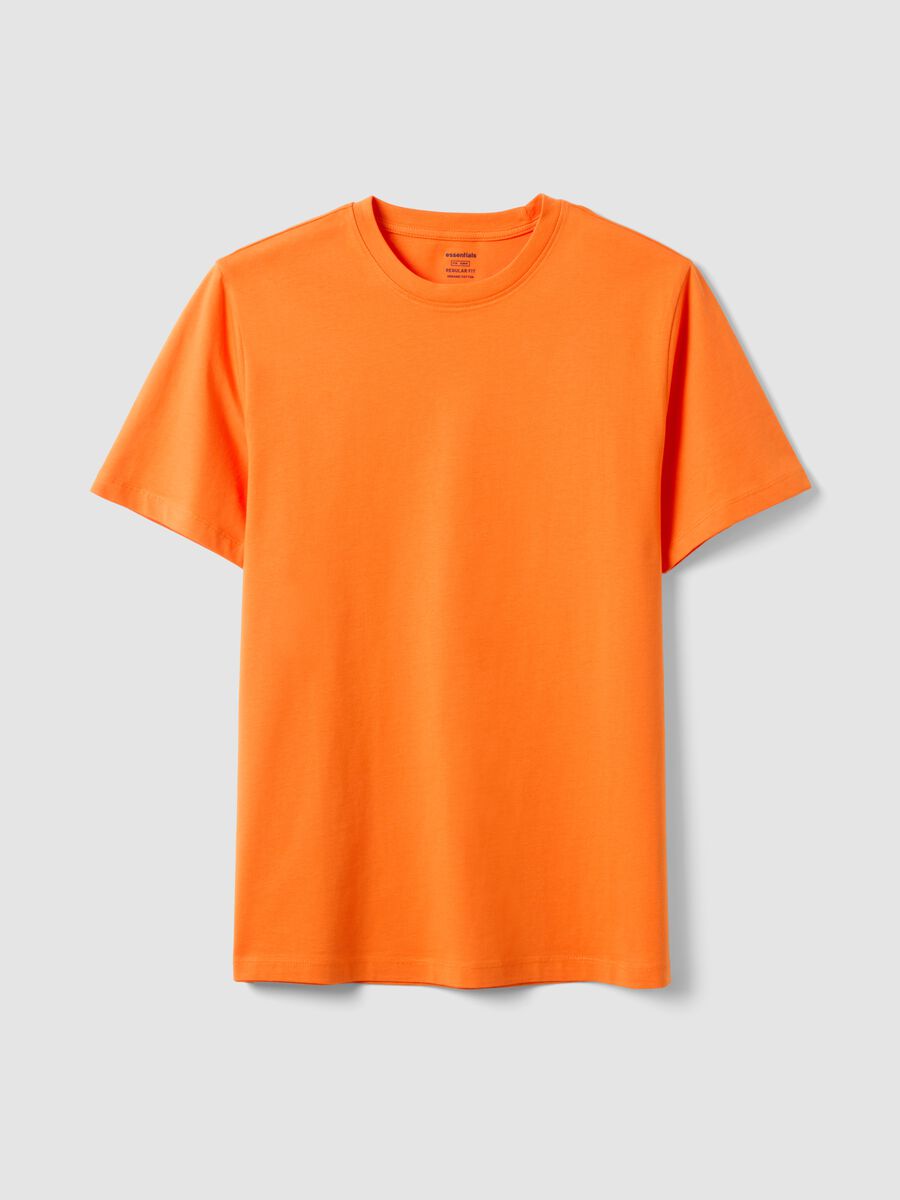 Orange Pure Cotton Short Sleeve Regular Fit T-shirt_0