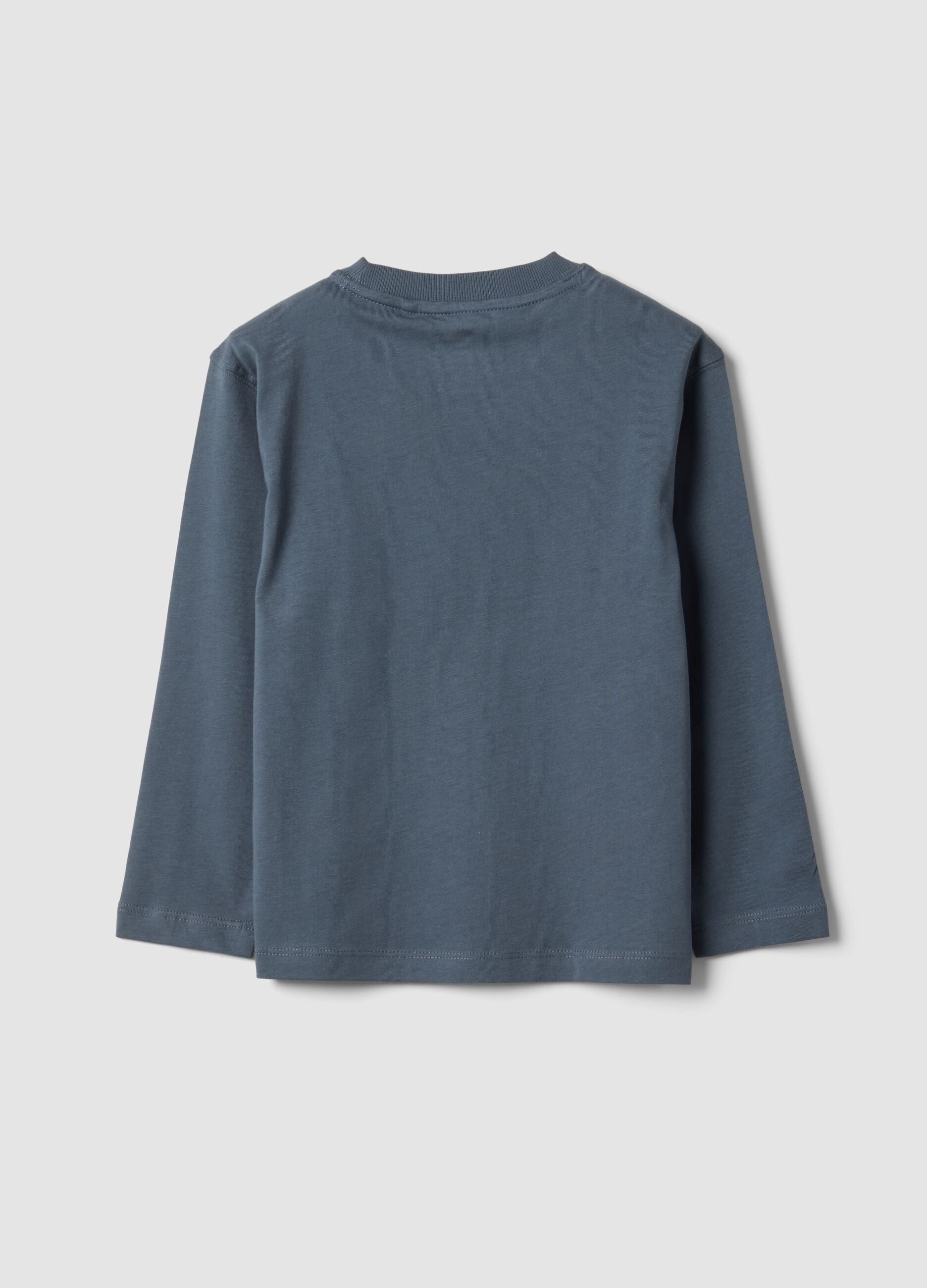 Graues Oversize-T-Shirt aus reiner Baumwolle mit Skate-Print f&uuml;r Jungen